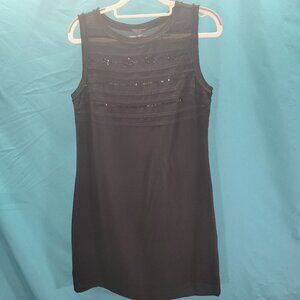 Banana Republic Black Sleeveless Dress With Lace & Sequin Stripes Size 4